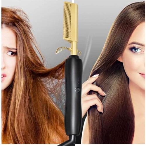 Hair Straightener Curling Iron Salon Styling Tools Copper Comb