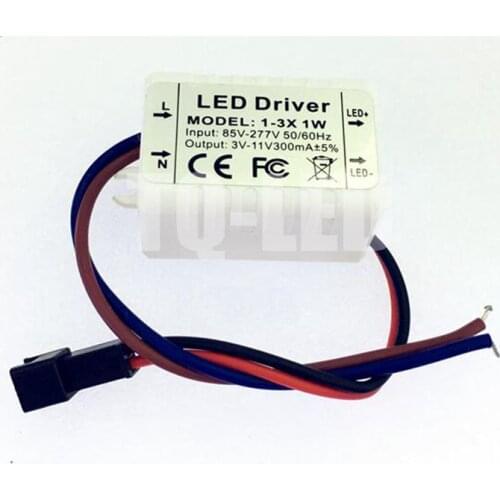 1-3X1W 1W 2W 3W Constant current Led driver AC85-277V DC3-12V 300mA