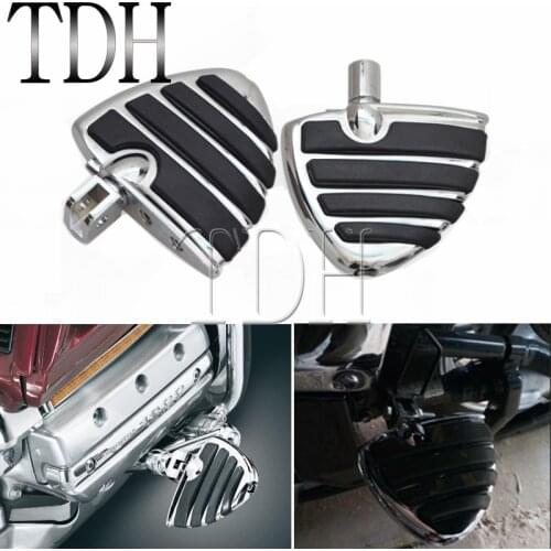 1 Pair Motorcycle Front Footpeg Footrest Chrome Foot Peg for Suzuki Boulevard M50 M90 M109R Honda Gold Wing GL1800 2001-2013