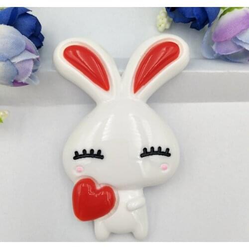 1pcs Resin Rabbit Kawaii Colorful Girl Flatback Cabochon Stone Scrapbook DIY Decor Home Figurine Crafts