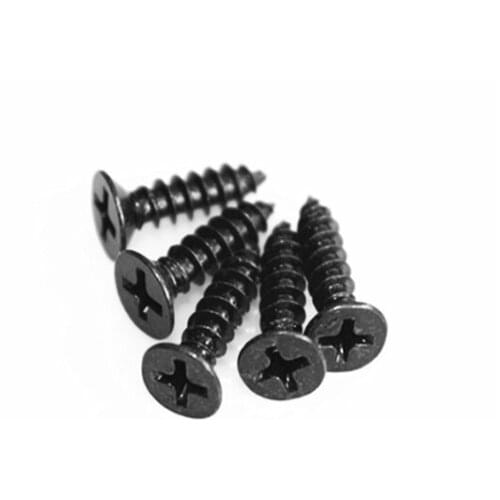 100pcs M2.3 M2.6 phillips countersunk screws flat head sheet self-attack bolts tapping male screw black carbon steel 5mm-12mm L