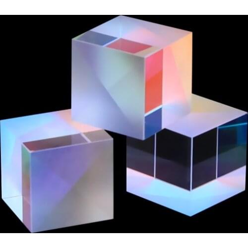 18mm Optical Color Glass Cube Prism 4 Sides Light X-cube Beam Splitting Home Decoration Childrens Birthday Gifts Stained Glass