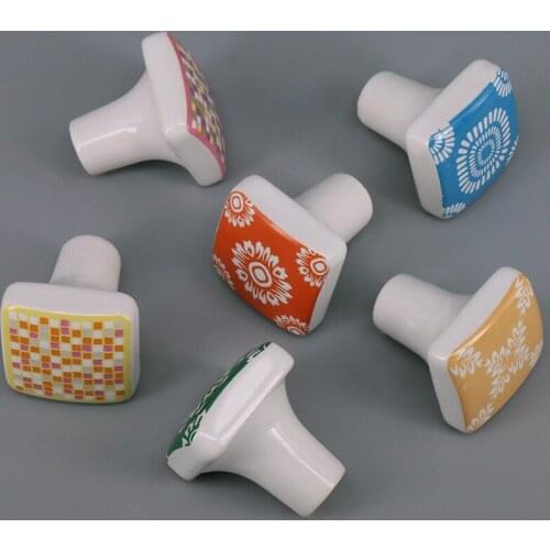 1x Ceramic Door Knobs for Kitchen Furniture Cabinet Cupboard Drawer Pull Handle Single Hole Porcelain Knob