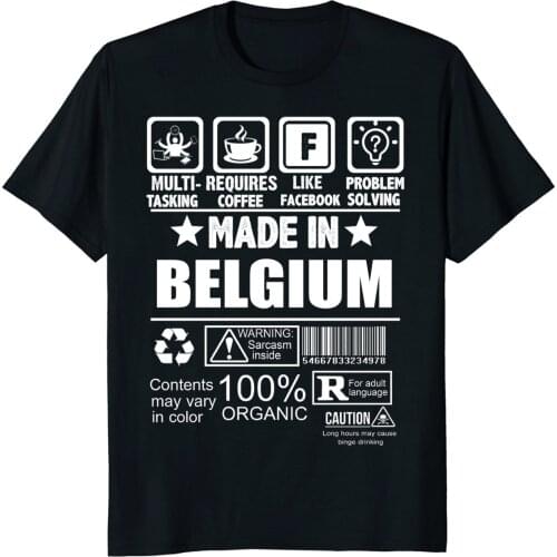 2018 Fashion Solid Color Men Tshirt Made In Belgium Tshirt Casual Tee