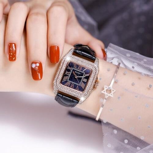 2021 Starry Sky Dial Watches for Women Fashion Roman Scale Rhinestone Leather Ladies Quartz Watch Female Wrist Watch reloj mujer