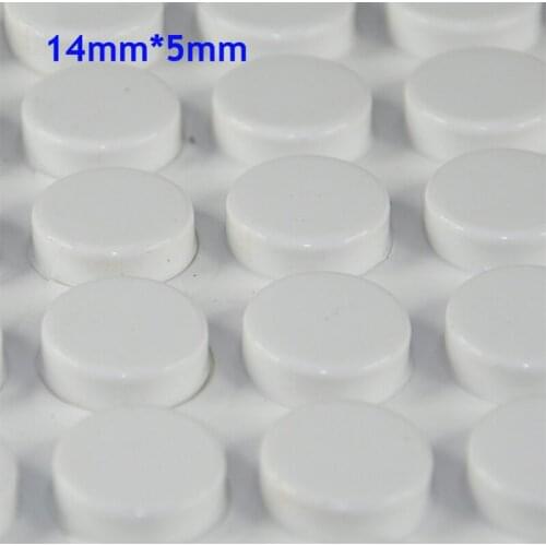 36pcs 14mm*5mm white self adhesive soft anti slip bumpers silicone rubber feet pads great silica gel shock absorber