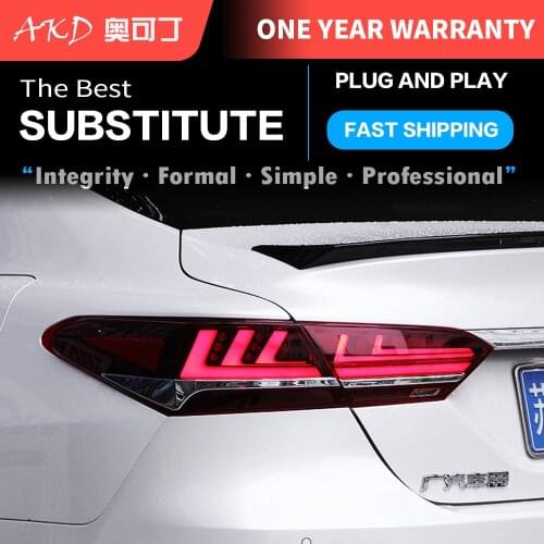 4pcs Car Styling for 2018 Camry Taillights Camry LED Tail Lamp Rear Lamp DRL+Dynamic Turn Signal+Brake+Reverse taillight
