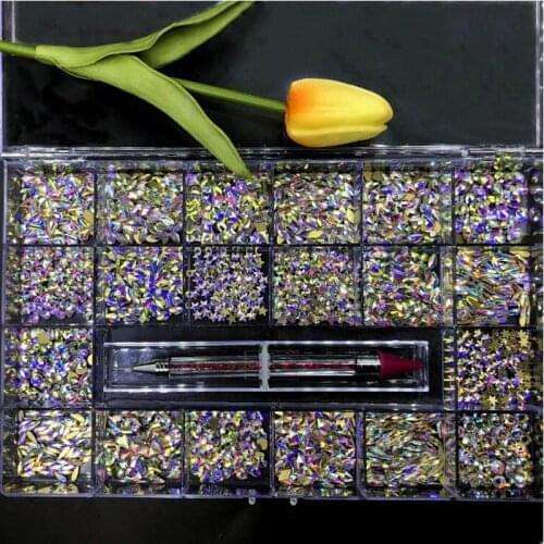 400pcs/box High Quality Hot Sale Nail Art Rhinestones Set Flatback Crystals Nail Rhinestones For Decorations Design