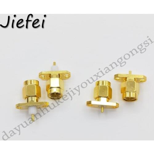 50-200 Pcs New 2-Type SMA male plug RF Coax Connector solder post Cable 2-hole panel mount Gold plated