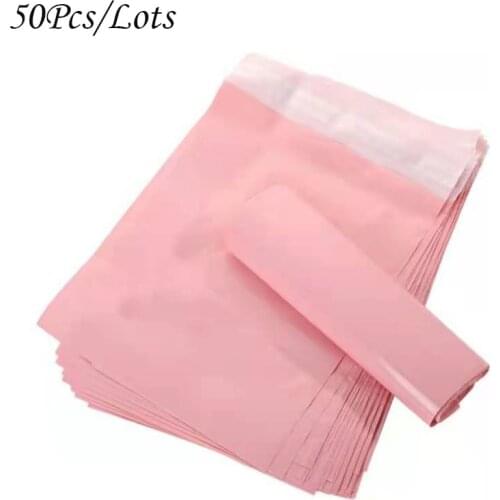 50pcs/pack Pink Waterproof Express Bag Self Seal Packing Bag Waterproof Adhesive Pouch Clothing Mailers Bags Courier Storage Bag