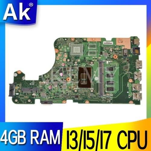 Akemy For ASUS X555UAB X555UJ X555UF X555UQ X555UB A555U K555F F555U laptop motherboard 4GB RAM tested 100% original mainboard