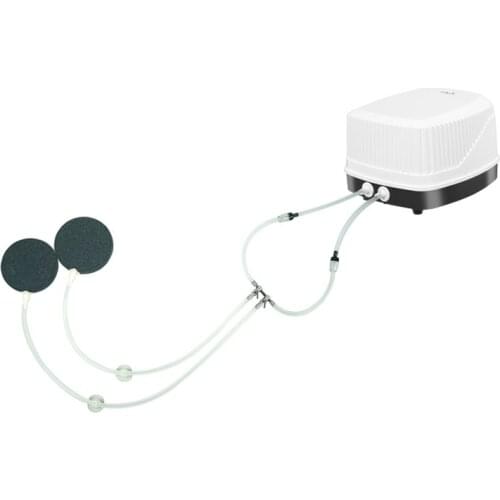 Aquarium Air Pump Fish Tank Mini Compressor Single Double Outlet with Check Valve Tube Aquatic Accessories 220V 3W 5W