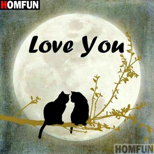 HOMFUN Diamond Embroidery DIY Diamond Painting Cross Stitch Kit "Moon letter" 5D Needlework Diamond Home Decoration A14688