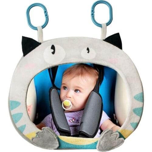 Car Baby Rearview Mirror Wide View Rear Adjustable Safety Seat Back Mirrors Infants Cartoon Toys