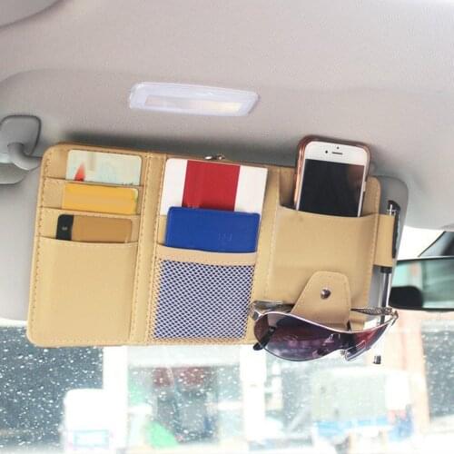 Car Sun Visor Bill Pen Business Card Holder DVD CD Organizer Storage Box Sunglasses Clip Stowing Tidying Car Accessories