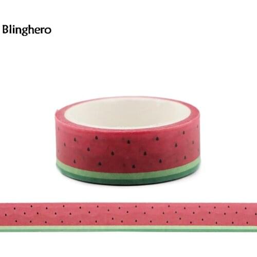 Blinghero Watermelon 15mmX5m Decorative Washi Tape Adhesive Tape Diy Masking Tape Fruit Print Tapes Scrapbooking Sticker BH0014