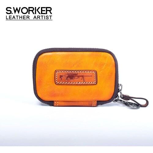 Handmade Genuine Leather Key Chain Mens Fashion Waist Car Key Chain Remote Case Multifunction Vintage Style Women