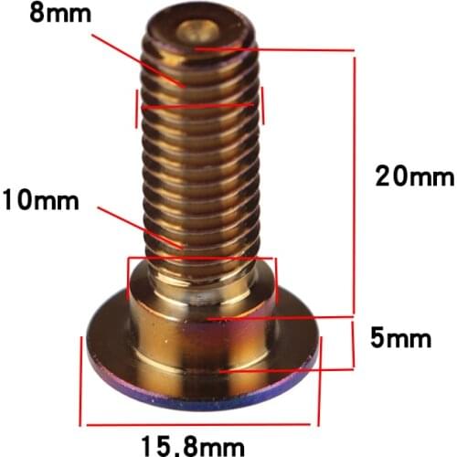 RZMA Disc Brake Disc Screw 8*25 Hexagon Socket Screw Burning Titanium Color Aluminum Alloy CNC Material Universal Front Disc