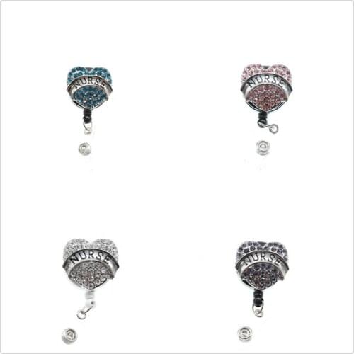 For Student Office Supplies Heart Nurse Exihibiton ID Name Card Retractable Badge Reel Holder