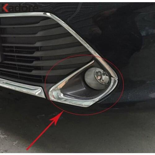For Toyota Camry 2015 2016 ABS Chrome Front Fog Light Lamp Cover Trim Foglight Frame Trims Sticker Car Styling Accessories
