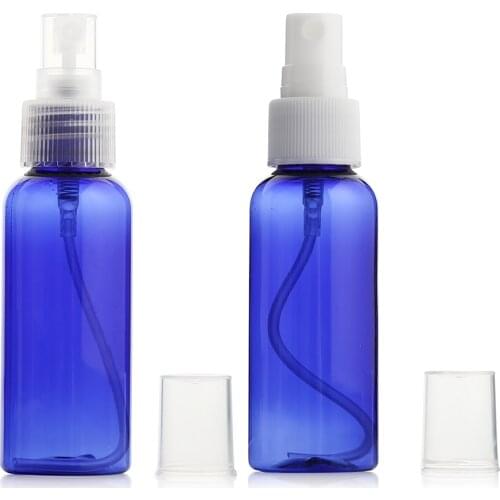2Pcs 50ml Transparent Plastic Spray Bottle Perfume Liquid Makeup Atomizer Empty Spray Refillable Bottle Cosmetics Travel Bottles