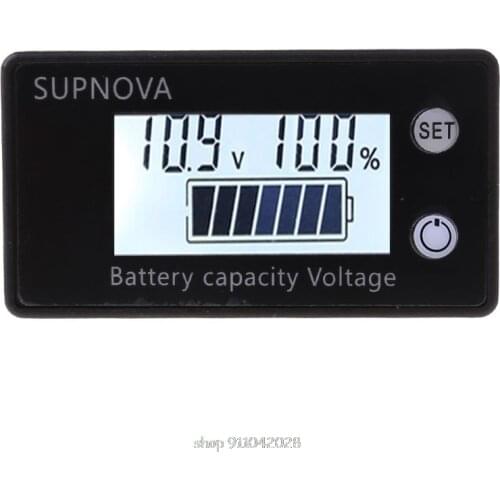 Battery Capacity Indicator DC 8V-100V Lead Acid Lithium LiFePO4 Car Motorcycle Voltmeter Voltage 12V 24V 48V 72V N12 20 Dropship