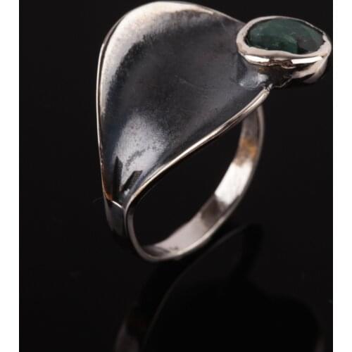 UM US JEWELRY Emerald Cubic Zirconia 925 Sterling Silver Women 'S Ring