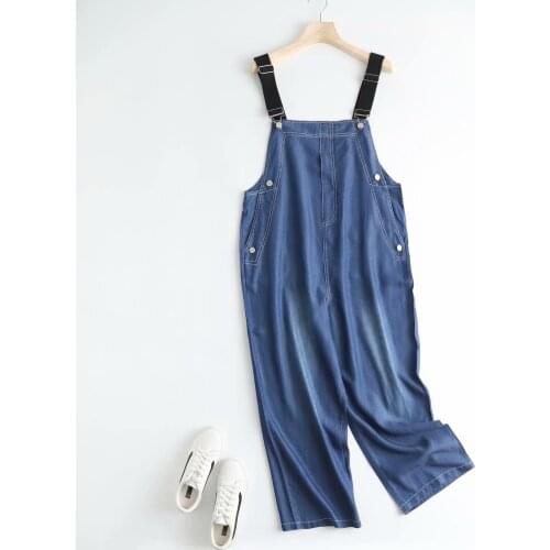 Women denim overall pants pockets blue sleeveless backless casual jeans jumpsuit streetwear pants jumpsuit rompers