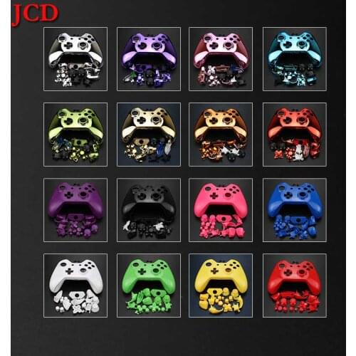 JCD Matte Plated Clear Controller Housing Shell Case Cover Full Set Faceplates Replacement Kits Buttons for Microsoft Xbox One