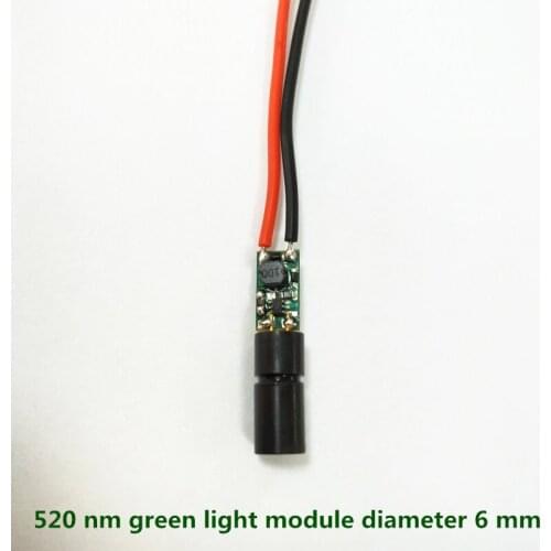 6 mm diameter 520nm 515nm small size Laser Head Stability Laser Tube with Green Spot Laser Module Low temperature startup