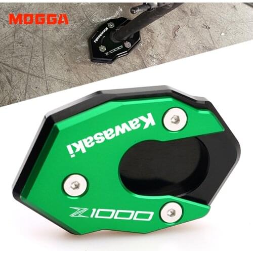Latest Motorcycle Kickstand Plate Extension For Kawasaki Z1000 2010-2019 Z1000SX 2011-2016 Z 1000/1000SX Side Stand Enlarger Pad