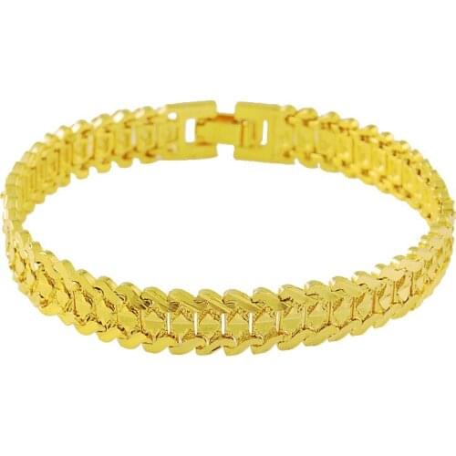 New 24K Gold Bracelet Gold Plated Car Flower Bracelet Womens and Mens Jewelry Gifts