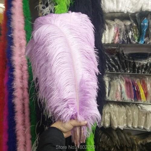 Wholesale 100 PCS/lot beautiful Light purple ostrich feathers 20-22 inch / 50-55 cm stage celebration DIY feathers decoration