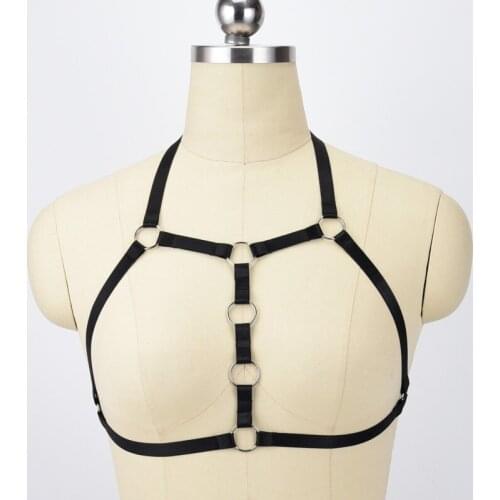 Christmas gift Cheapest Body Harness Black Cupless Bra Women Fetish Cage Bra Crop Top Lingerie Bondage harness Crop Top Harness