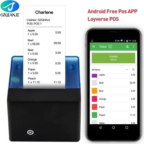 POS Bluetooth Printer Mobile Mini Portable Thermal Receipt Printer Handheld Pos Printers Bluetooth for android iOS Double system