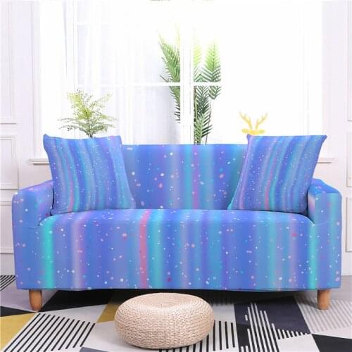 Rainbow Elastic Sofa Cover for Living Room Galaxy Pattern Loveseat Slipcover Sectional Couch Cover Washable Furniture Protector
