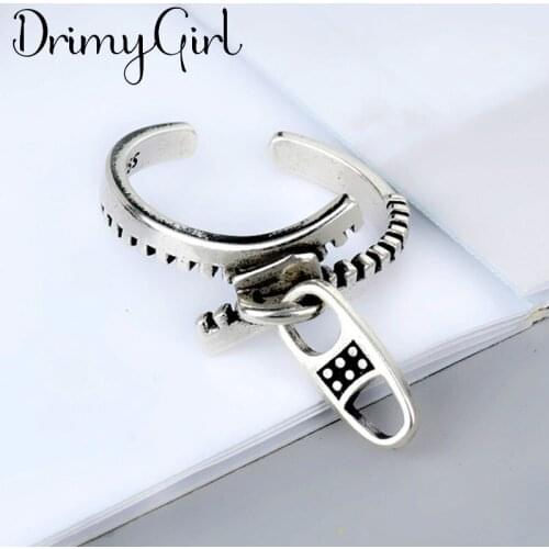 Luxury Brand Creative Boho Zipper Rings For Women Adjustable Size Ring Fashion Charm Jewelry Wholesale