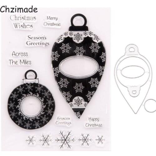 Chzimade Christmas Clear Stamps and Cutting Dies New for Diy Scrapbooking Photo Album Decorative Paper Card Crafts