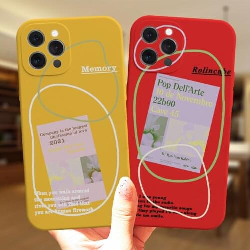 For iPhone 11 12 Pro Max 7 8 Plus X XR XS Max SE2 12Mini Cover Fashion Luxury Memory Rolincube Label Couples Candy Silicone Case