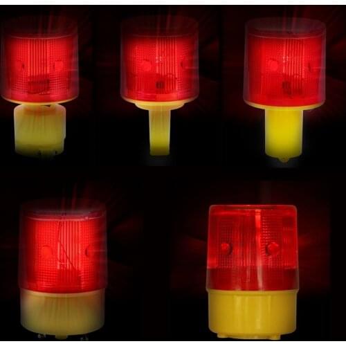 LED Solar Strobe Warning Red Light For Night Road Construction Cone Emergency Signal Safety Beacon Lamp Traffic Light Flicker