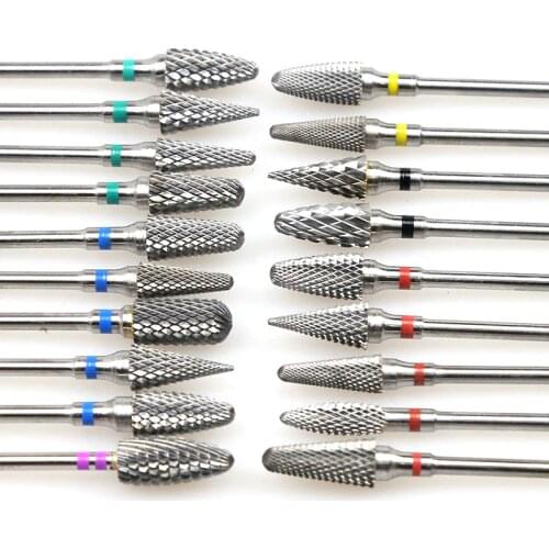 Carbide Rotary Burr Nail Drill Bit Nozzle for Manicure Electric Milling Cutter For Manicure Machine Milling Cutter for Nail Tool