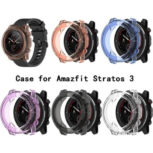 100pc Ultra-thin TPU Watch Cover Case for Amazfit 3 Smart Watch Replacement Half Cover Screen Protector Shell for Amazfit3 Watch