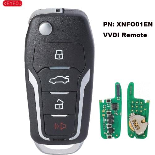 XHORSE VVDI Flip Key Universal Iversal Remote 4 Buttons Wirlless PN: XNFO01EN for Ford Style (English Version)