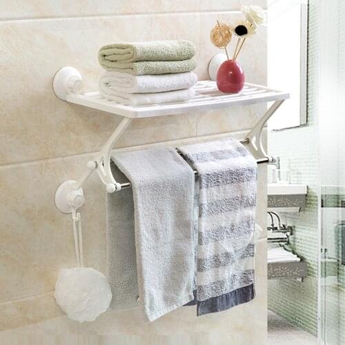 Bathroom Towel Bars Bathroom Holder Organizer Plastic Wall-mounted Towel Rack Home Hotel Wall Shelf Hardware Accessory D0605