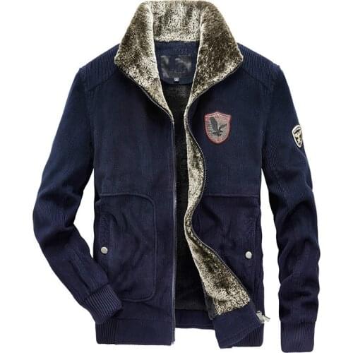 New Winter Corduroy Jacket Men Windbreaker Thick Warm Mens Jackets and Coats Outwear Wool Liner Men Snow Coat Plus Size S-5XL
