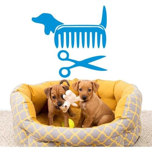 Vinyl carving wall stickers dog pet beauty salon wallpaper mural wall decal art poster home decoration house decoration DW0095