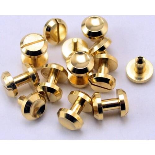 Fastening Belt Buckle Pin Rivets Brass Flat Head Screws Leather Screw Rivets Mother nail Shank Tool DIY