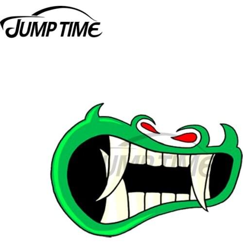 Jump Time 13 x 4.3cm For Aku Smile Car Sticker Motorcycle Surfboard Refrigerator Decoration Scratch Proof Waterproof Decal