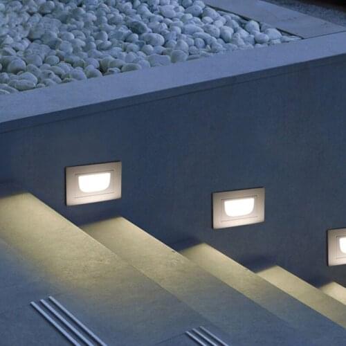 3W 6W Recessed Led Stair Light AC85-265V Indoor Outdoor IP65 Corner Wall lights Stairs Step stairway Hallway staircase lamp