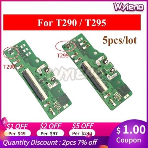 Wyieno For Samsung Galaxy Tab A 8.0 2019 T290 T295 USB Dock Charger Port Charging Plug Microphone MIC Flex Cable Board 5pcs/lot